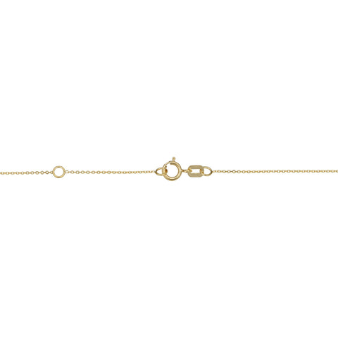 14k Yellow Gold 3D Cube Pendant Adjustable Necklace, 18"