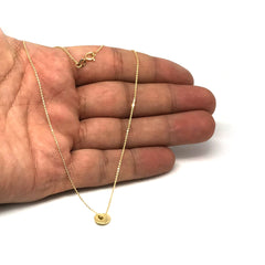 14K Yellow Gold 4 Mini Open Disc Pendants Necklace, 16" To 18" Adjustable