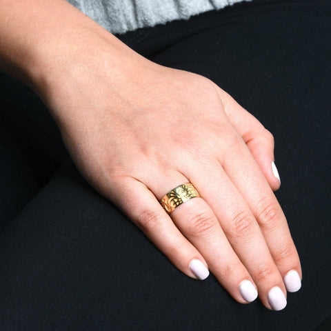 14k Yellow Gold 8.8mm Filigree Band Ring