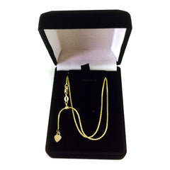 14k Yellow Gold Adjustable Popcorn Link Chain Necklace, 1.3mm, 22" - JewelryAffairs