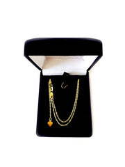 14k Yellow Gold Adjustable Singapore Link Chain Necklace, 1.15mm, 22" - JewelryAffairs