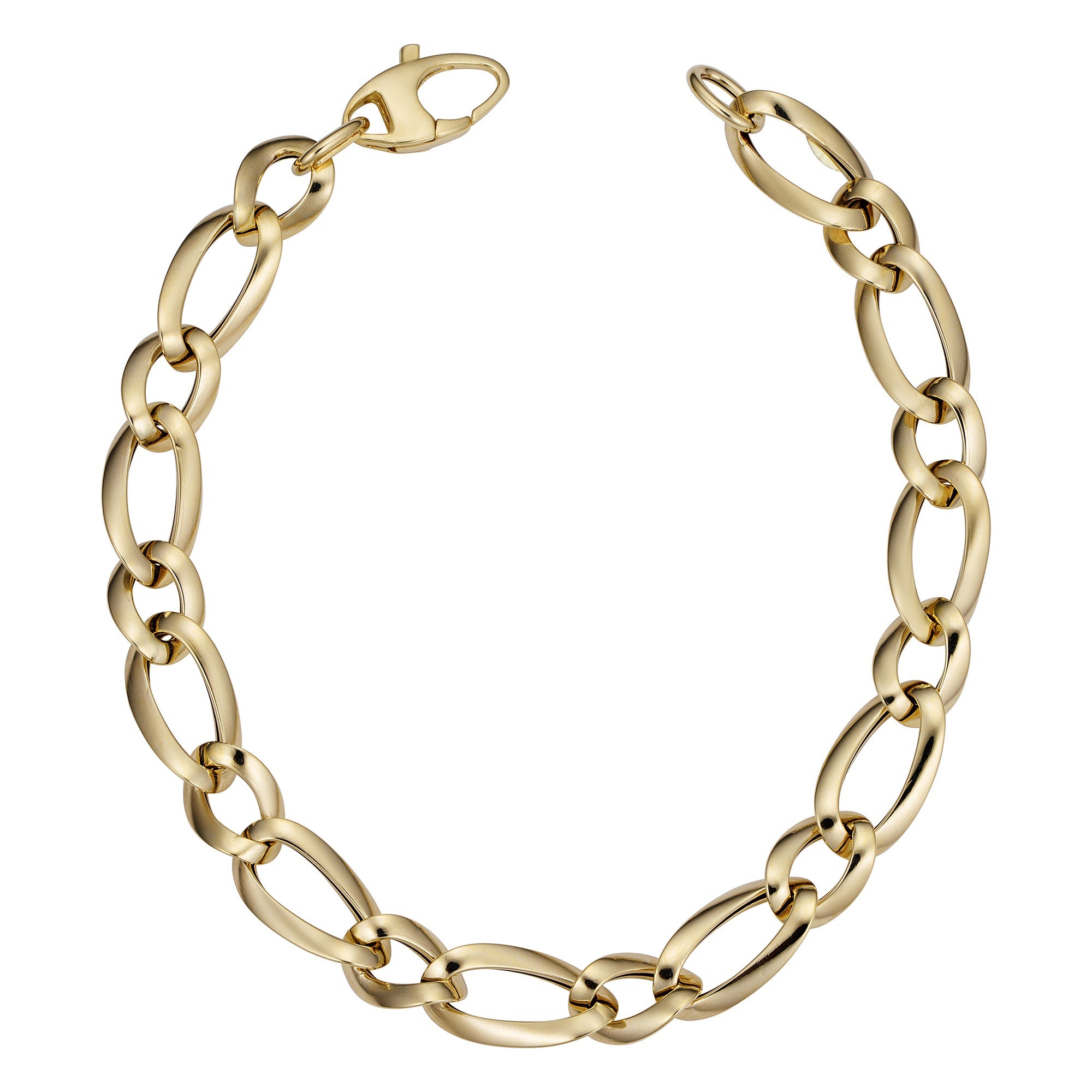 14k Yellow Gold Alternate Links Bracelet, 7.5" - JewelryAffairs