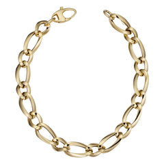 14k Yellow Gold Alternate Links Bracelet, 7.5" - JewelryAffairs