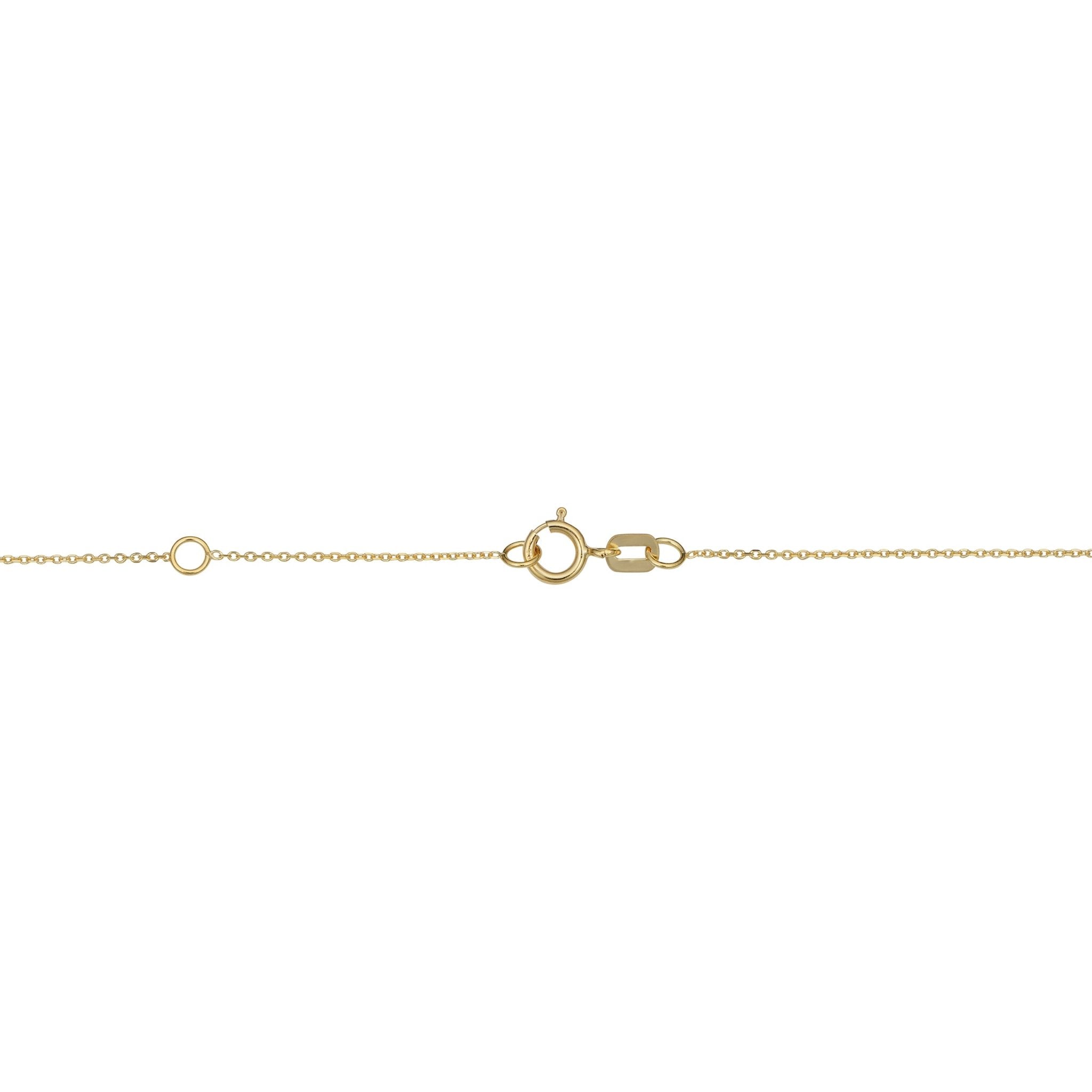 14k Yellow Gold Bar Drop Adjustable Necklace, 18"