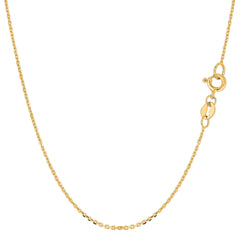 14k Yellow Gold Cable Link Chain Necklace, 1.1mm - JewelryAffairs