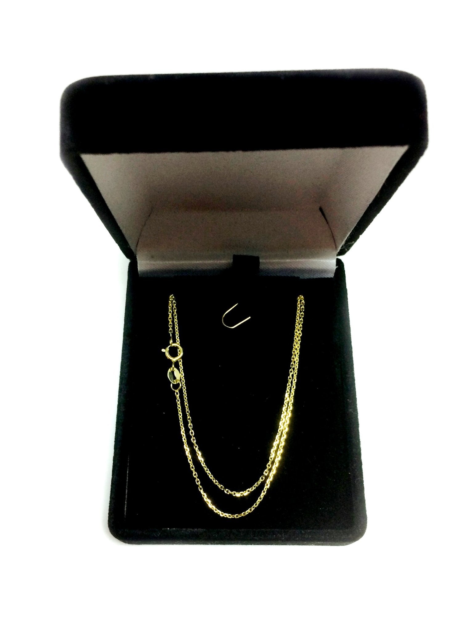 14k Yellow Gold Cable Link Chain Necklace, 1.1mm - JewelryAffairs