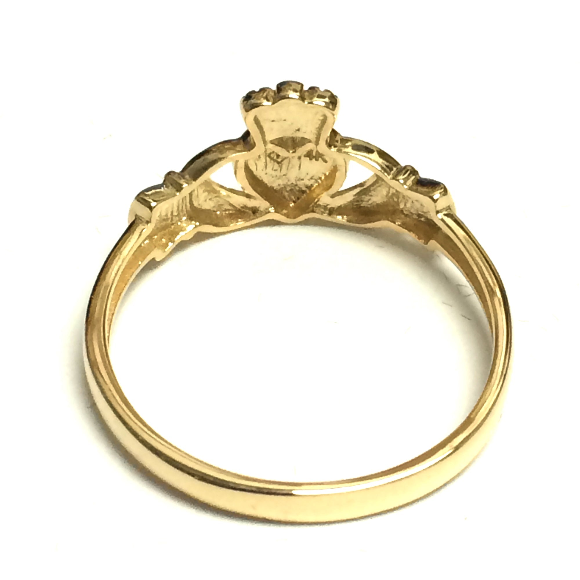 14k Yellow Gold Claddagh Ring - JewelryAffairs