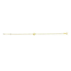 14k Yellow Gold Clover Charm Fancy Bracelet, 7" - JewelryAffairs