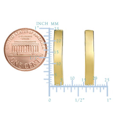 14k Yellow Gold Curved Tube Rectangular Climber Bar Style Stud Earrings - JewelryAffairs