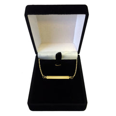 14k Yellow Gold Cylinder Bar Sideways Pendant Necklace, 18"