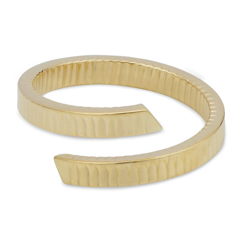 14k Yellow Gold Diamond Cut Bypass Ring