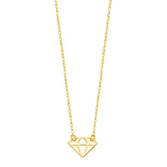 14K Yellow Gold Diamond Figure Pendant Necklace, 16" To 18" Adjustable