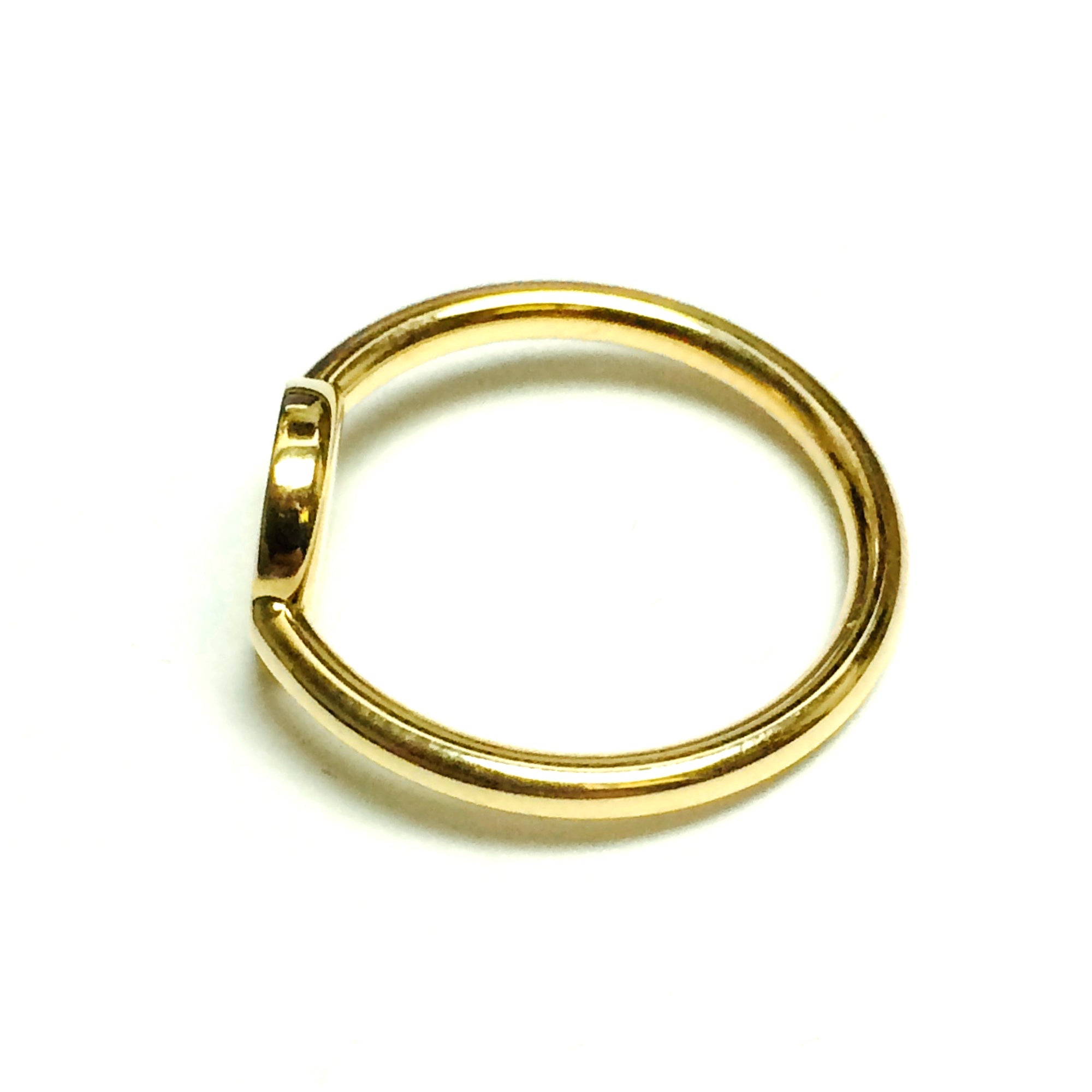 14k Yellow Gold Disc Personalized Ring - JewelryAffairs