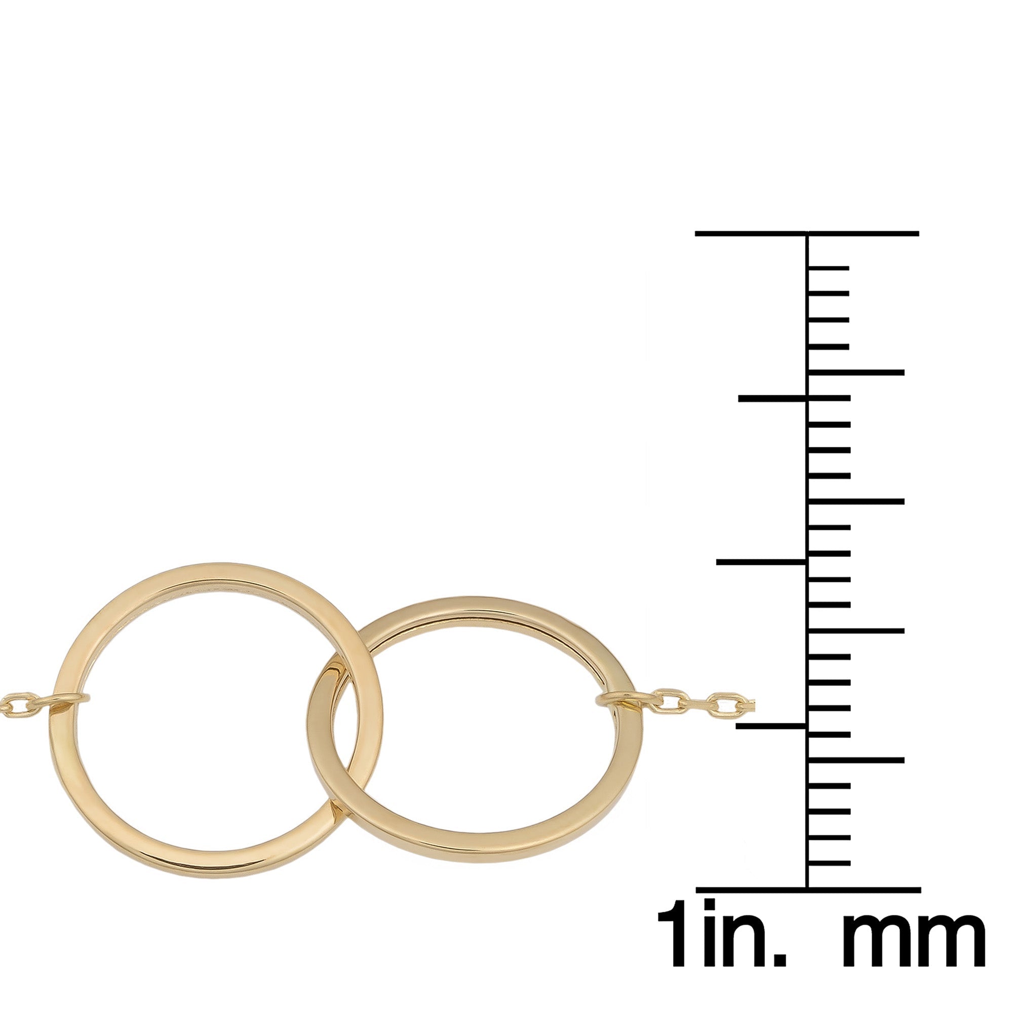 14k Yellow Gold Double Circle Womens Bracelet, 7.5 - JewelryAffairs