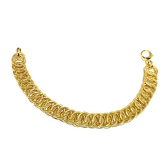 14k Yellow Gold Double Round Woven Link Fancy Bracelet, 7.75" - JewelryAffairs