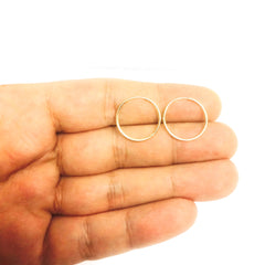 14K Yellow Gold Endless Round Hoop Earrings