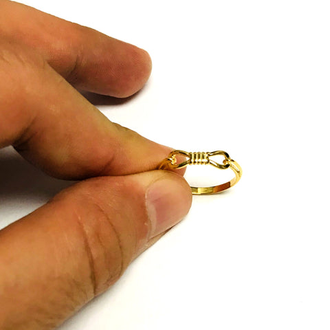 14K Yellow Gold Fancy Buckle Ring, Size 7