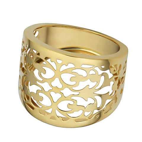 14k Yellow Gold Filigree Cigar Band Ring