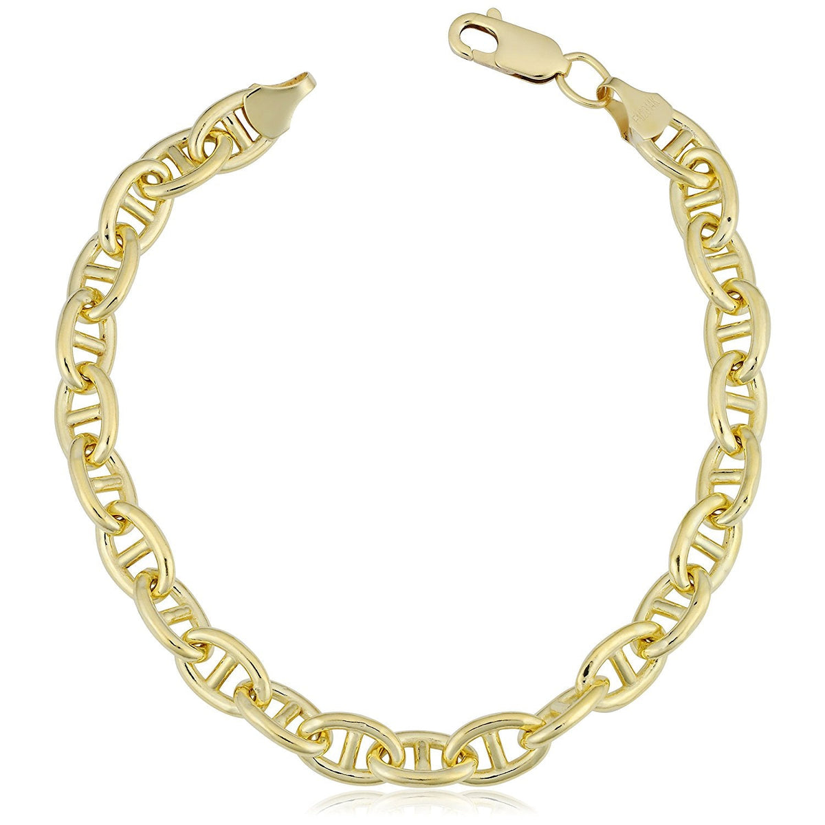 14K Yellow Gold Filled Mariner Chain Bracelet, 6.6mm, 8.5" - JewelryAffairs