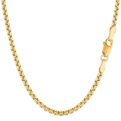 14K Yellow Gold Filled Round Box Chain Necklace, 3.4mm Wide - JewelryAffairs