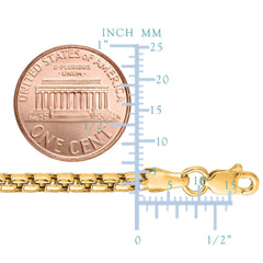 14K Yellow Gold Filled Round Box Chain Necklace, 3.4mm Wide - JewelryAffairs