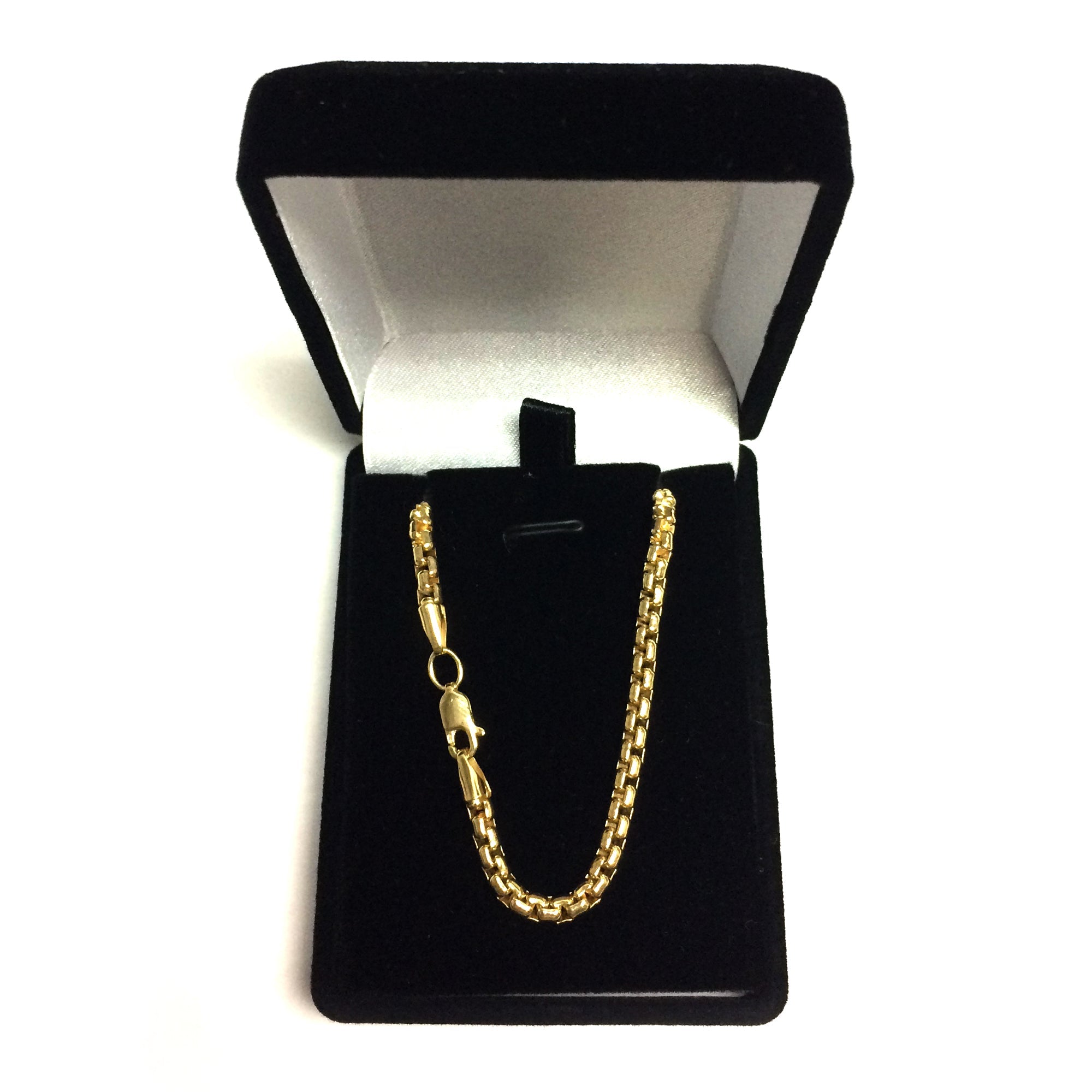 14K Yellow Gold Filled Round Box Chain Necklace, 3.4mm Wide - JewelryAffairs