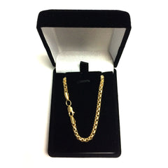 14K Yellow Gold Filled Round Box Chain Necklace, 3.4mm Wide - JewelryAffairs