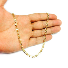 14K Yellow Gold Filled Solid Figaro Chain Necklace, 4.0 mm Wide - JewelryAffairs