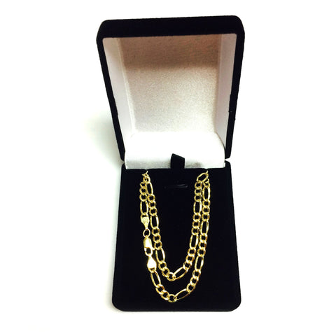 14K Yellow Gold Filled Solid Figaro Chain Necklace, 4.0 mm Wide