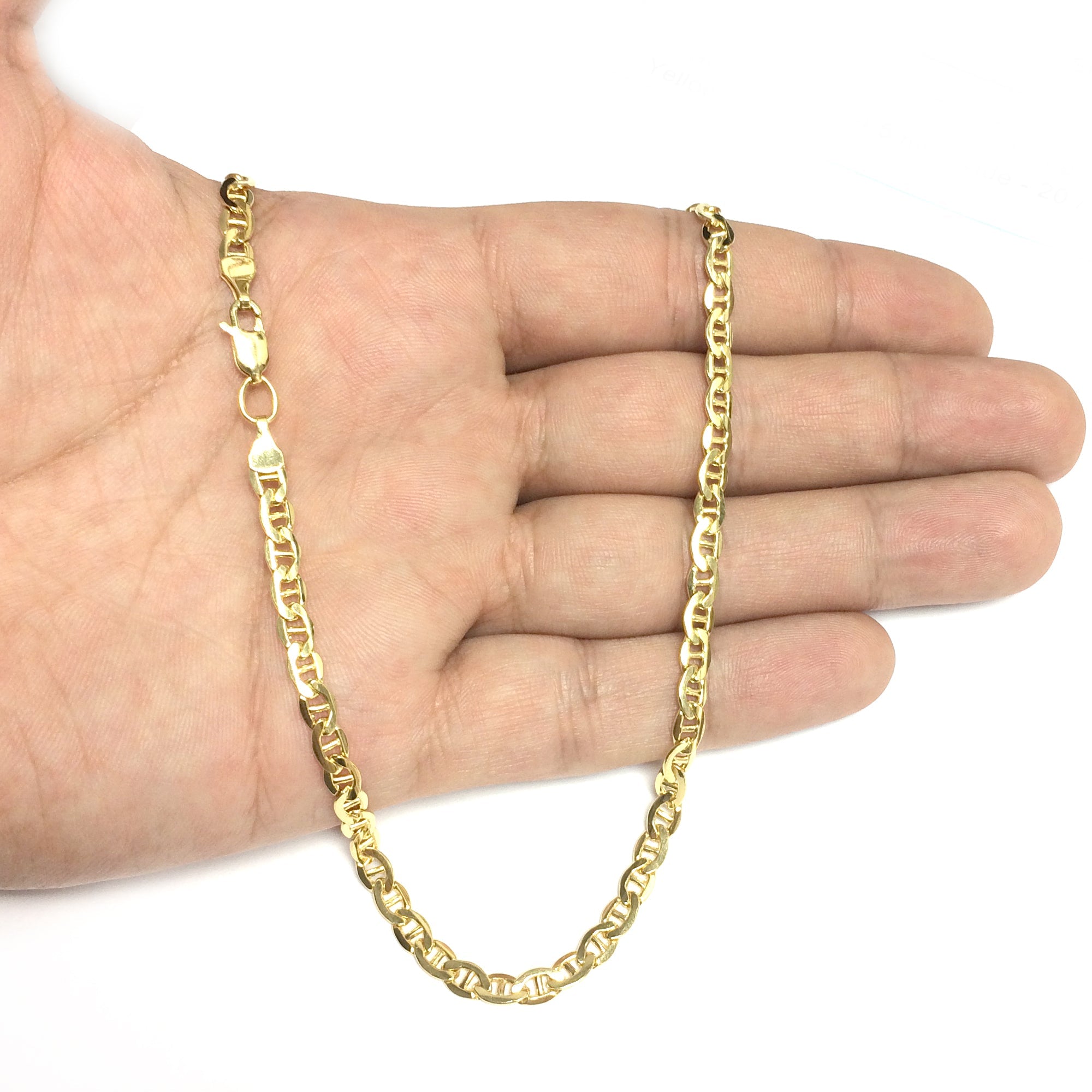 14K Yellow Gold Filled Solid Mariner Chain Necklace, 4.5 mm Wide - JewelryAffairs