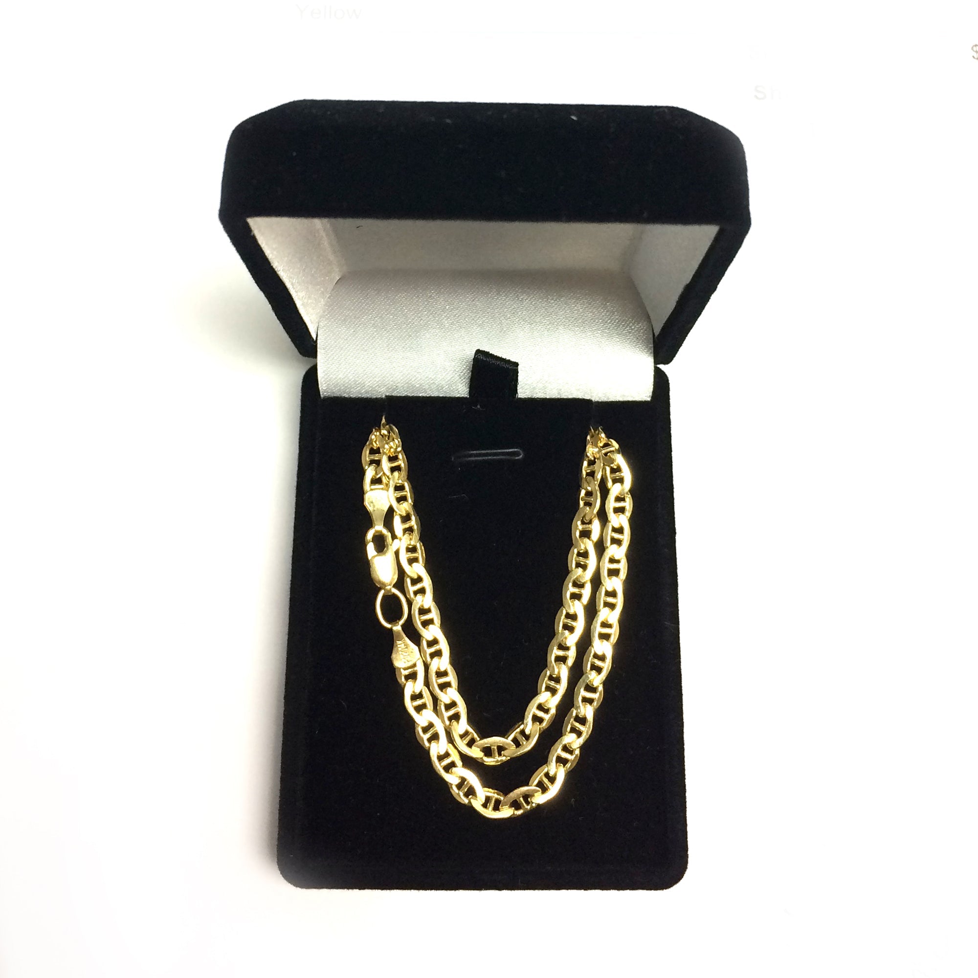 14K Yellow Gold Filled Solid Mariner Chain Necklace, 4.5 mm Wide - JewelryAffairs