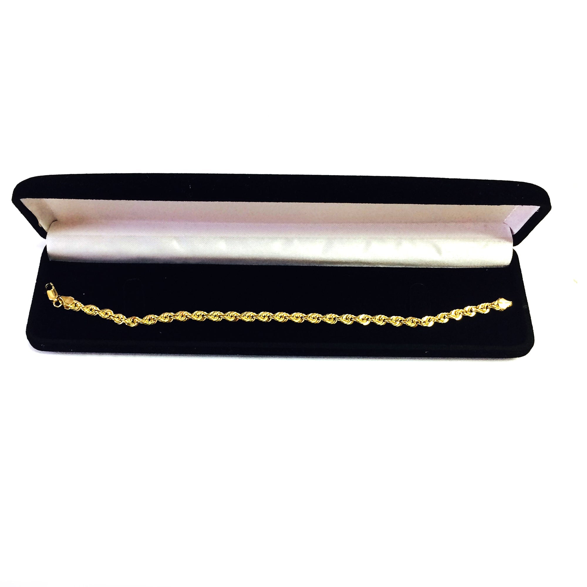 14K Yellow Gold Filled Solid Rope Chain Bracelet, 4.5mm, 8.5" - JewelryAffairs