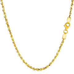 14K Yellow Gold Filled Solid Rope Chain Necklace, 2.1mm Wide - JewelryAffairs