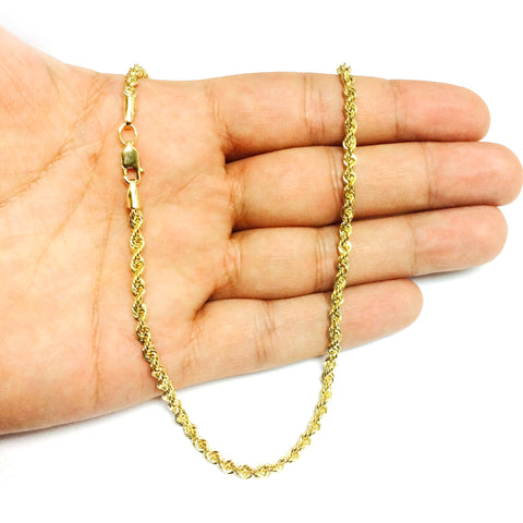 14K Yellow Gold Filled Solid Rope Chain Necklace, 3.2mm Wide