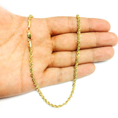 14K Yellow Gold Filled Solid Rope Chain Necklace, 3.2mm Wide - JewelryAffairs