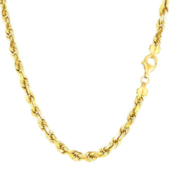 14K Yellow Gold Filled Solid Rope Chain Necklace, 4.5mm Wide - JewelryAffairs