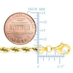 14K Yellow Gold Filled Solid Rope Chain Necklace, 4.5mm Wide - JewelryAffairs