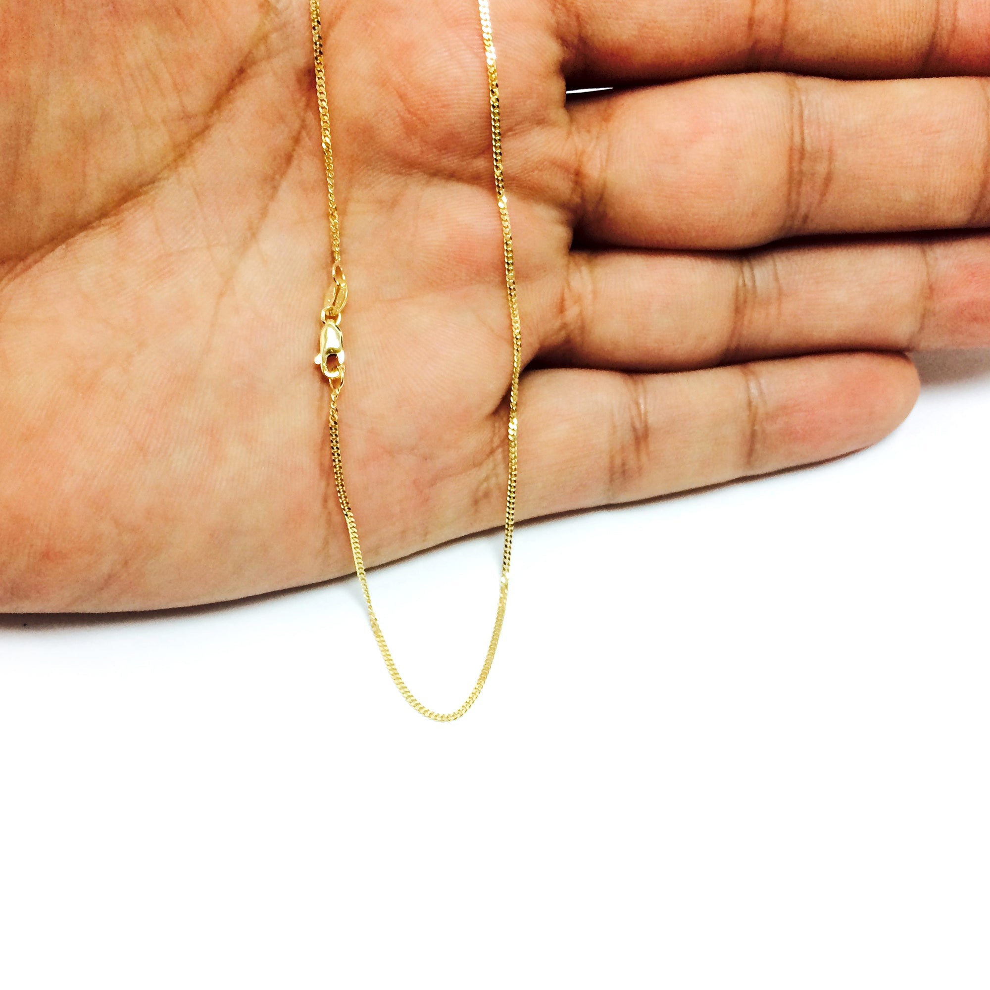 14k Yellow Gold Gourmette Chain Necklace, 1.0mm - JewelryAffairs