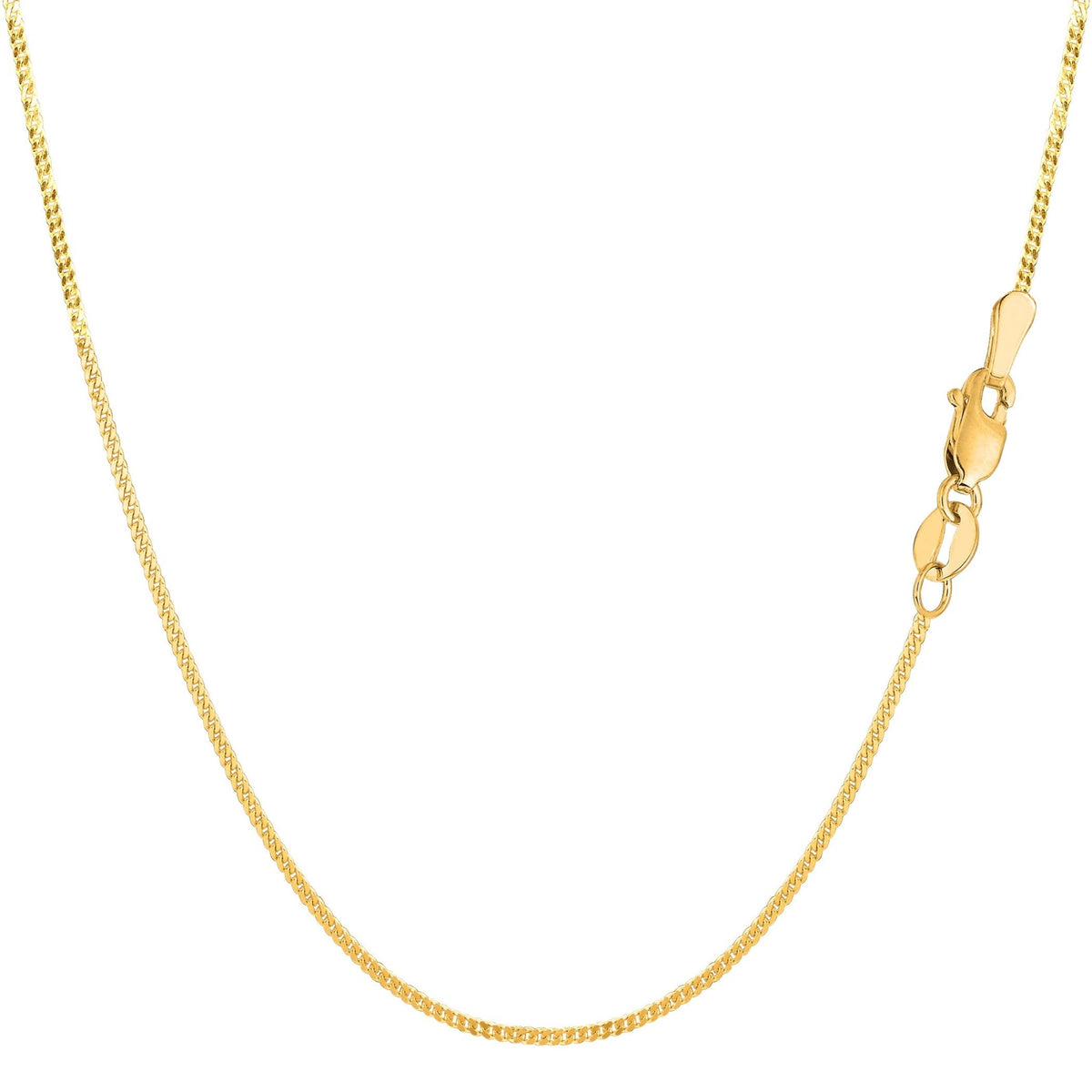 14k Yellow Gold Gourmette Chain Necklace, 1.0mm - JewelryAffairs