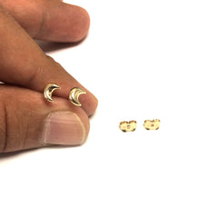 14k Yellow Gold Half Moon Stud Earrings - JewelryAffairs