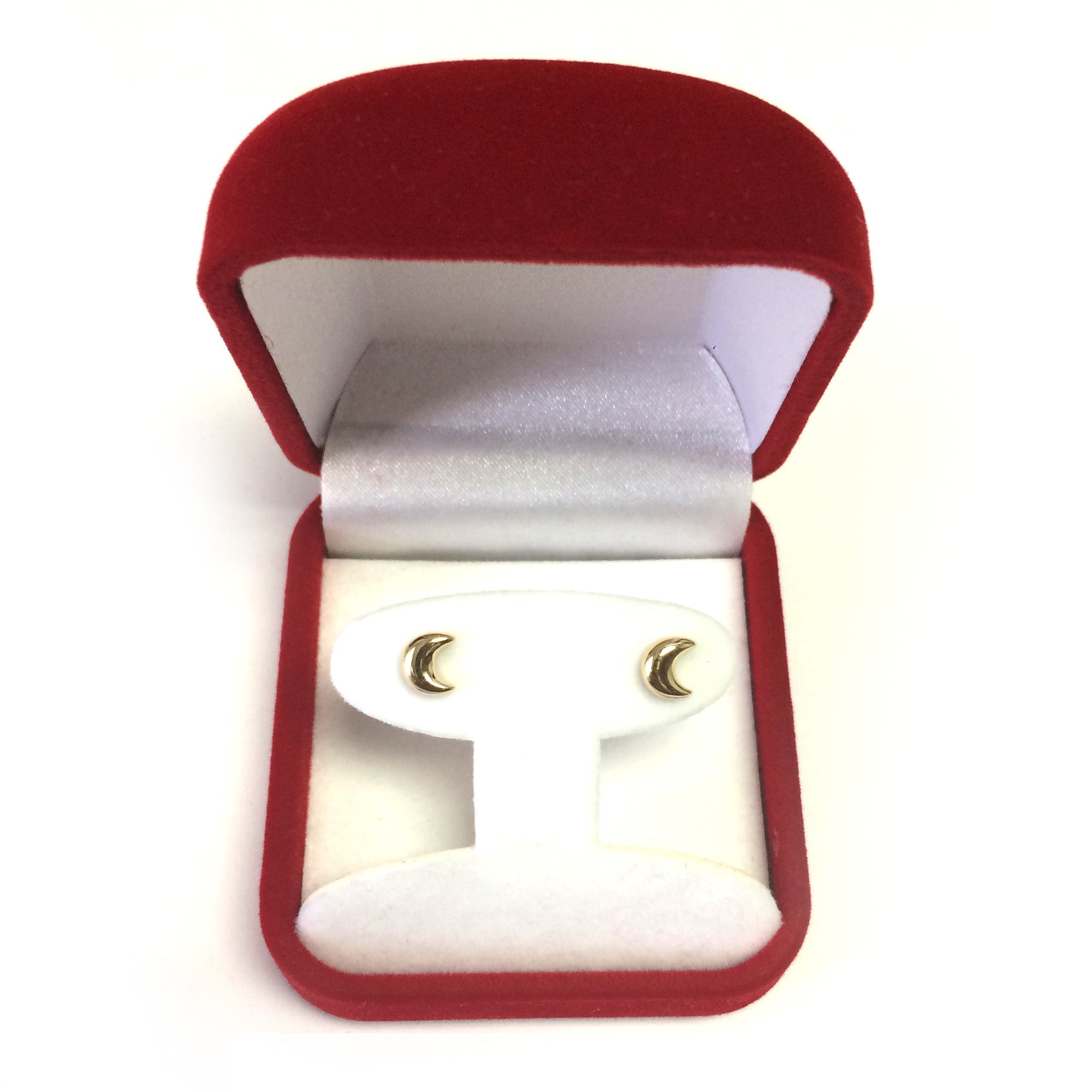 14k Yellow Gold Half Moon Stud Earrings - JewelryAffairs