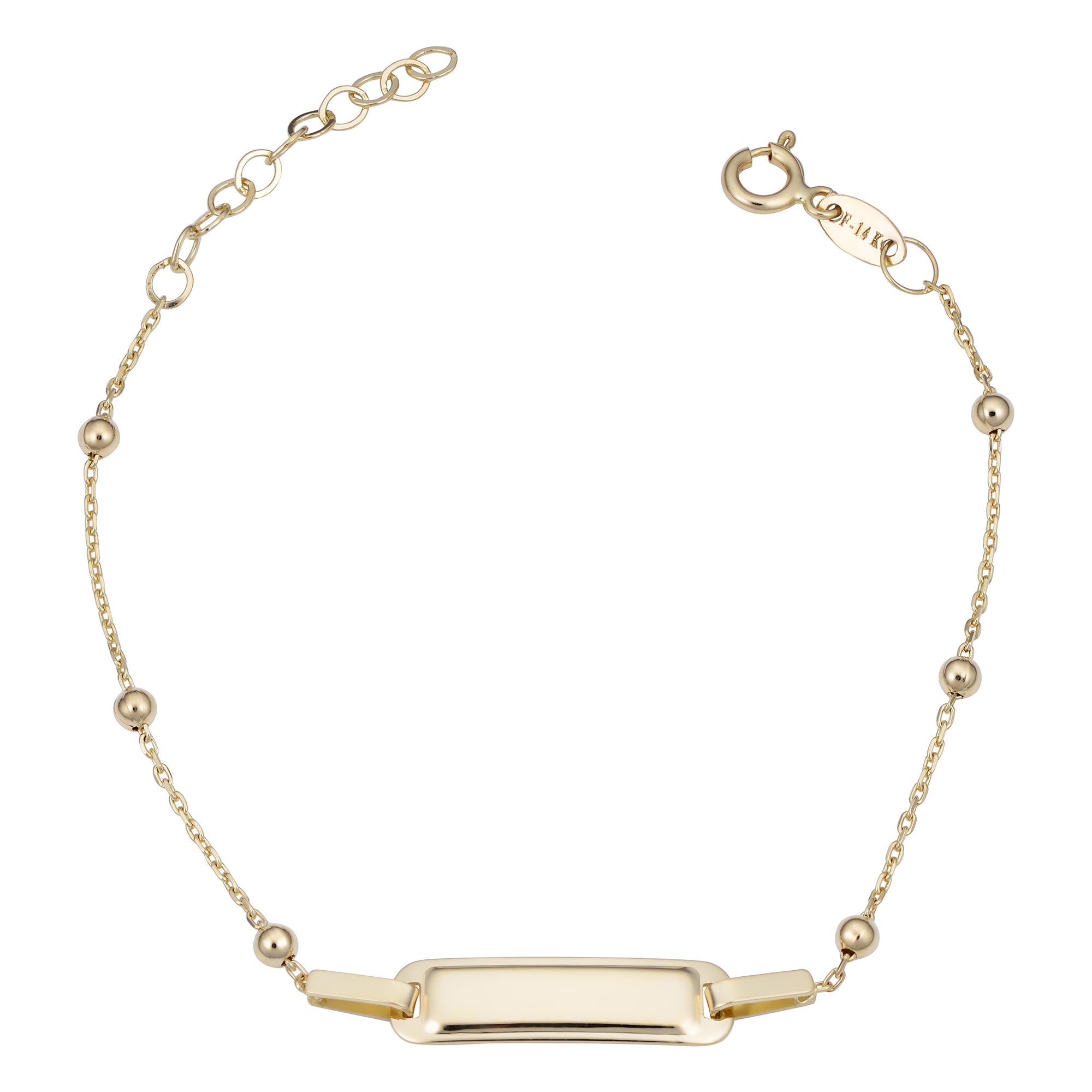 14k Yellow Gold ID Adjustable Baby Bracelet, 6.5" - JewelryAffairs
