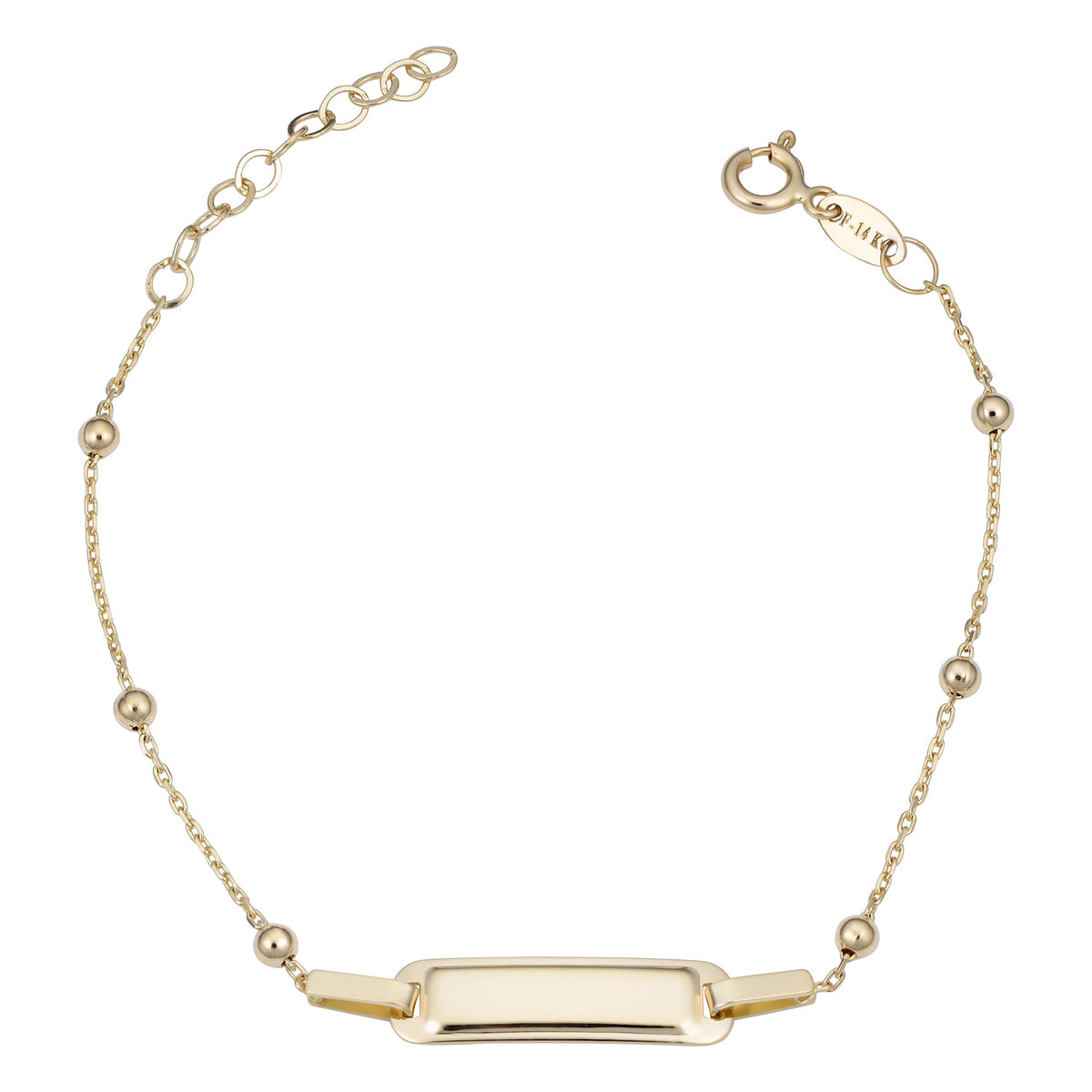 14k Yellow Gold ID Adjustable Baby Bracelet, 6.5" - JewelryAffairs