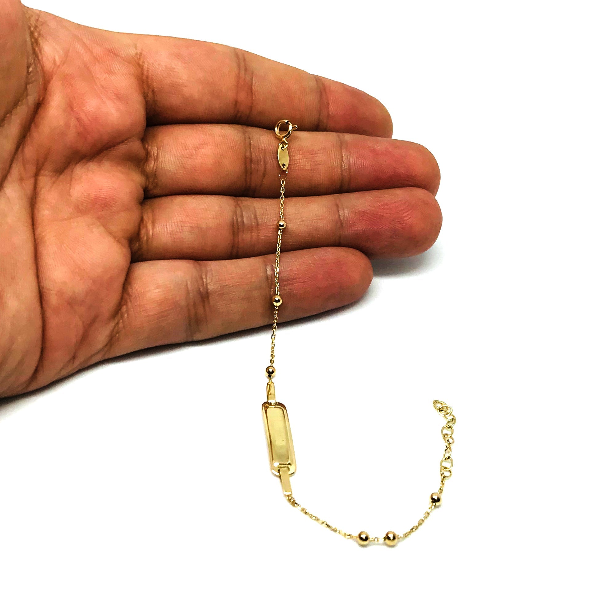 14k Yellow Gold ID Adjustable Baby Bracelet, 6.5" - JewelryAffairs