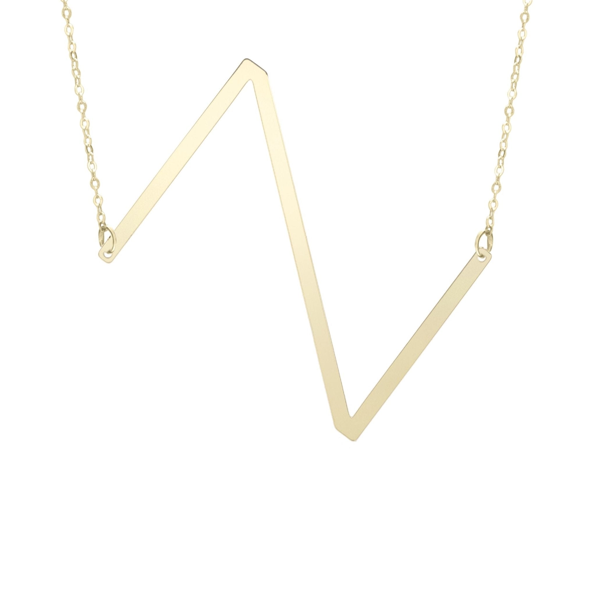 14k Yellow Gold Initial Letter Pendant Necklace, 18" - JewelryAffairs