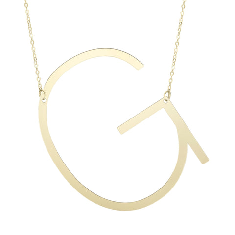 14k Yellow Gold Initial Letter Pendant Necklace, 18"
