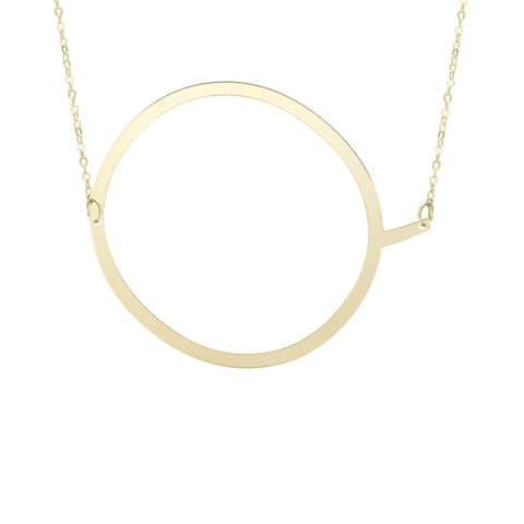 14k Yellow Gold Initial Letter Pendant Necklace, 18"