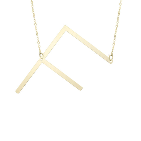 14k Yellow Gold Initial Letter Pendant Necklace, 18"