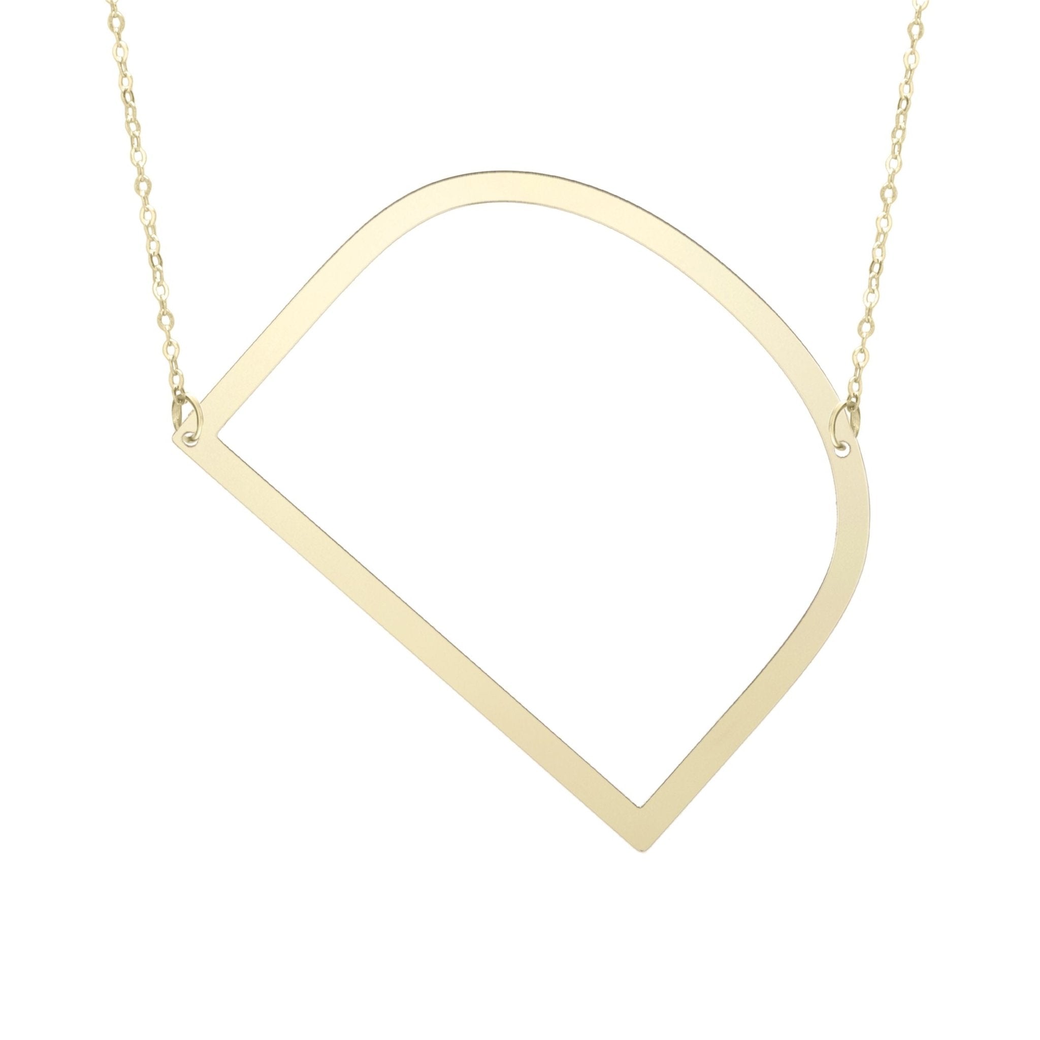 14k Yellow Gold Initial Letter Pendant Necklace, 18" - JewelryAffairs