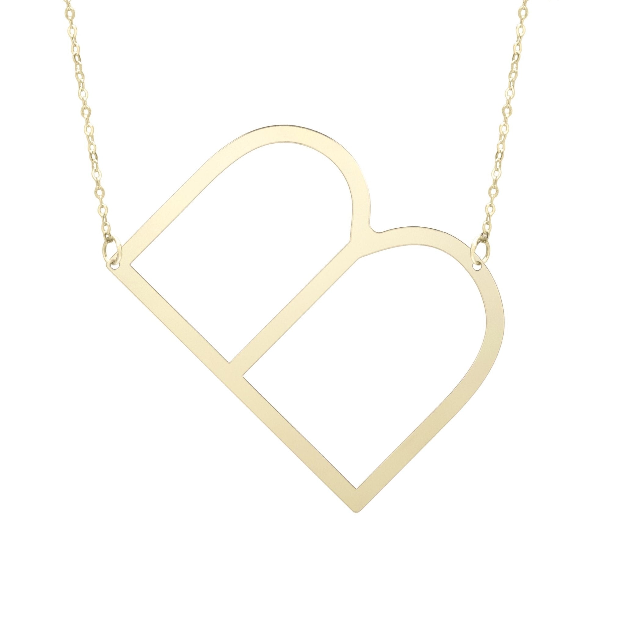 14k Yellow Gold Initial Letter Pendant Necklace, 18" - JewelryAffairs